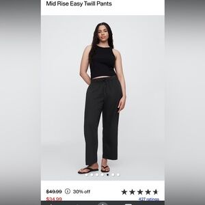 Mid Rise Easy Twill Pants